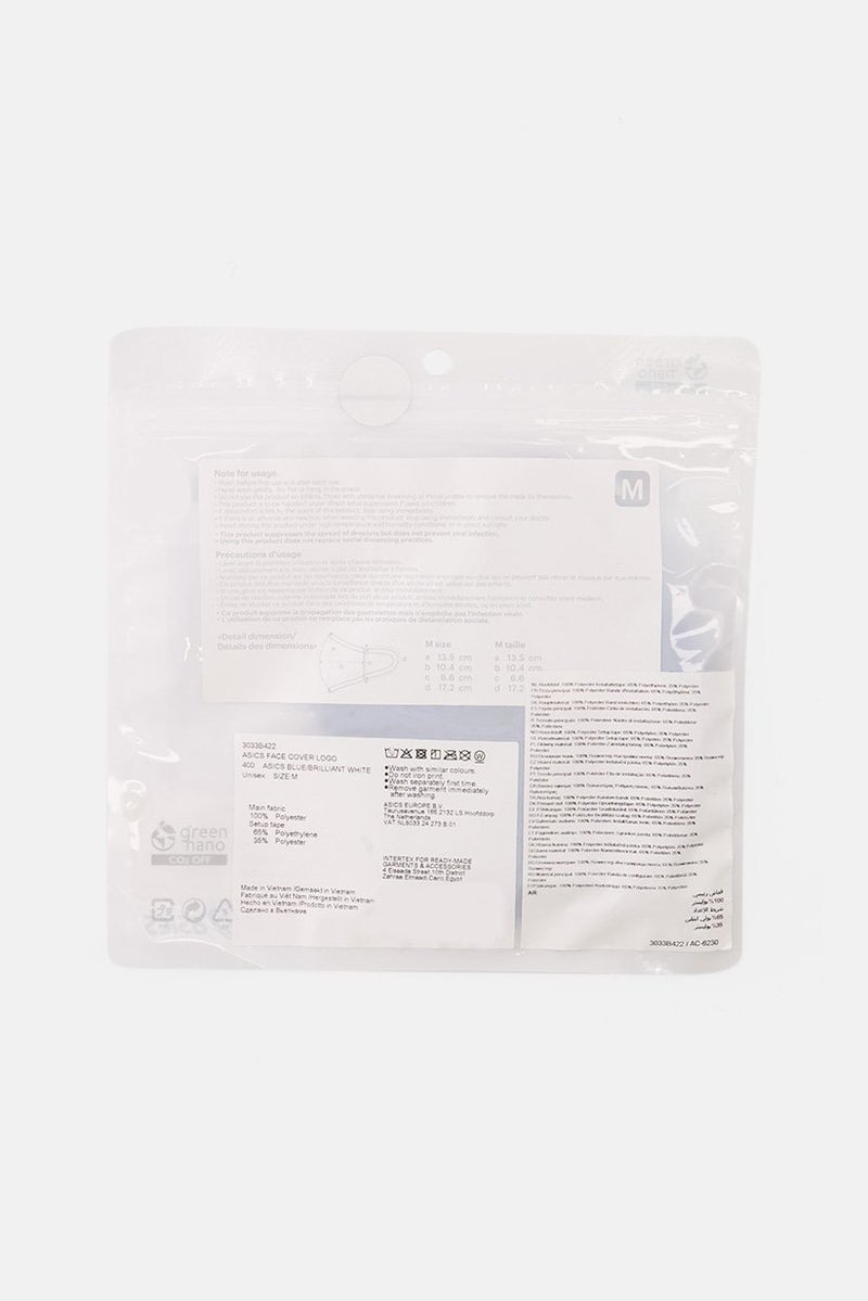 asics Men Brand Logo Face Mask, Blue - Image 2